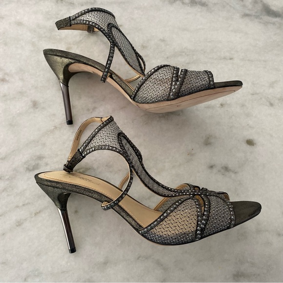 Vince Camuto Imagine Leather Evening Shoes with Metal Heals Size 9.5 - Picture 2 of 8